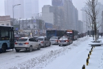 暴雪困扰早高峰 行人迎雪上班（组图） - 辽宁频道